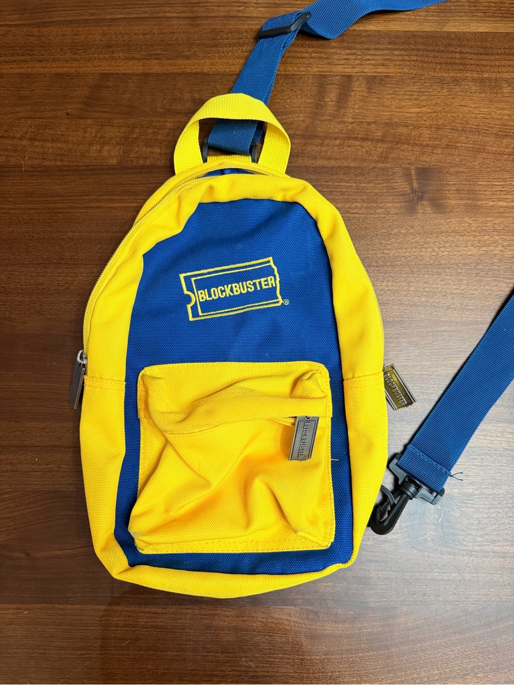 Blockbuster Blue & Yellow Sling Mini Backpack Limited Edition